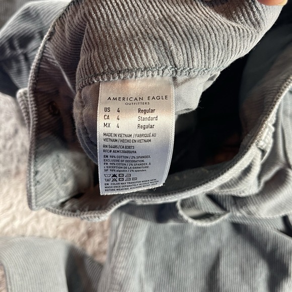 American Eagle Pants Womens 4 Grayish Corduroy High Rise Kick Boot Trouser Boho - Picture 4 of 12